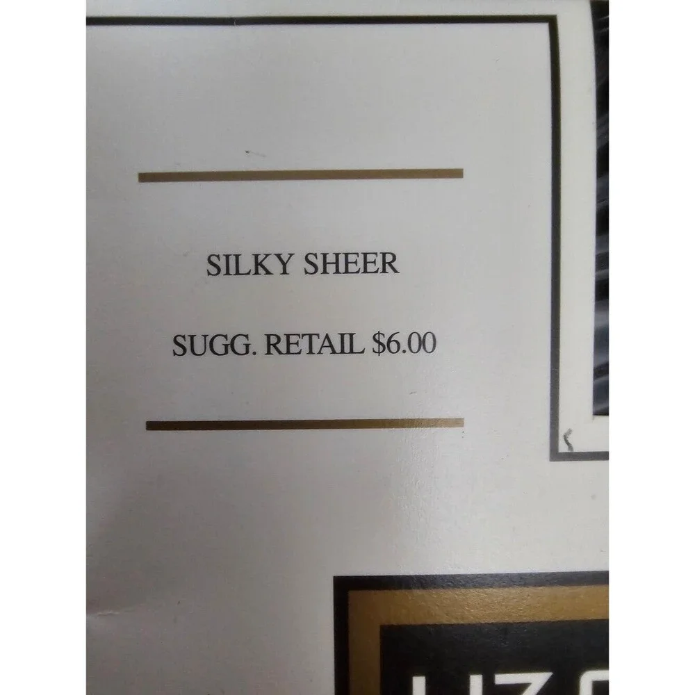 Vintage Liz Claiborne Pantyhose Small Black Silky Sheer USA Deadstock NIP 90s